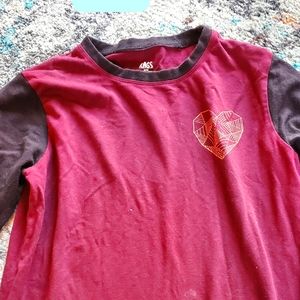 rags 3/4 sleeve geo heart